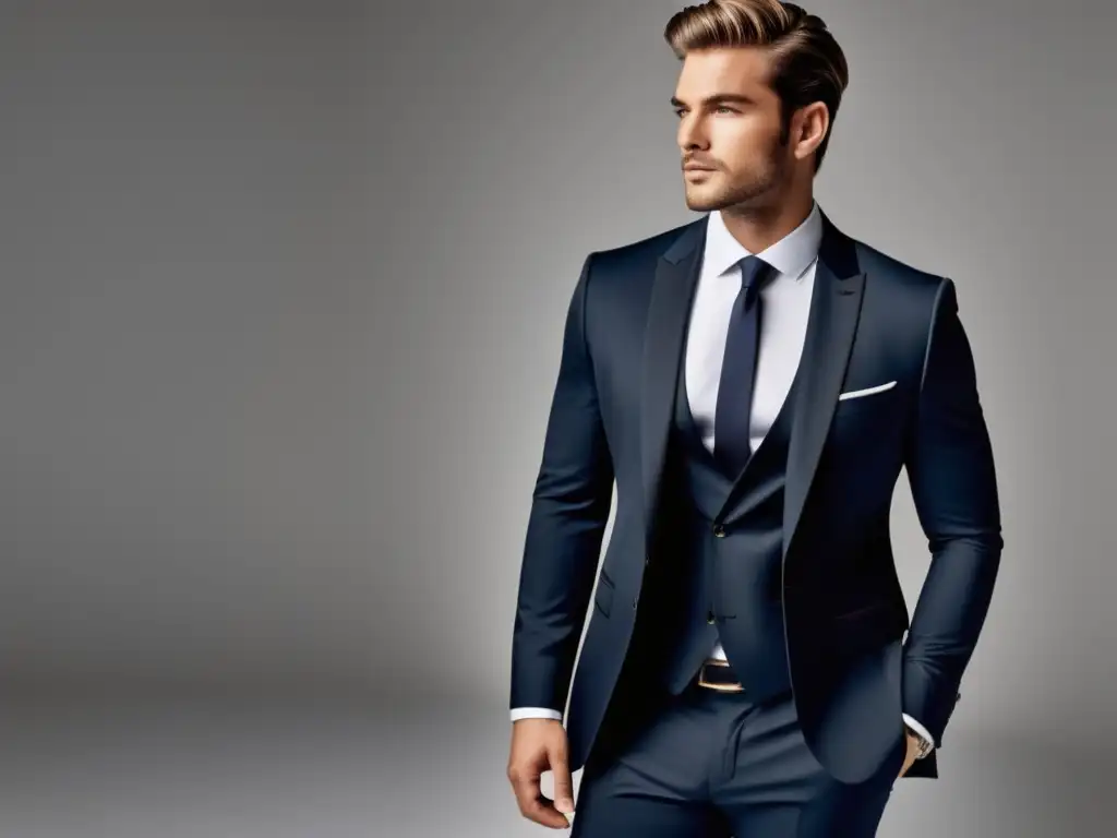 Modelo masculino en sesión de moda con elegancia y sofisticación