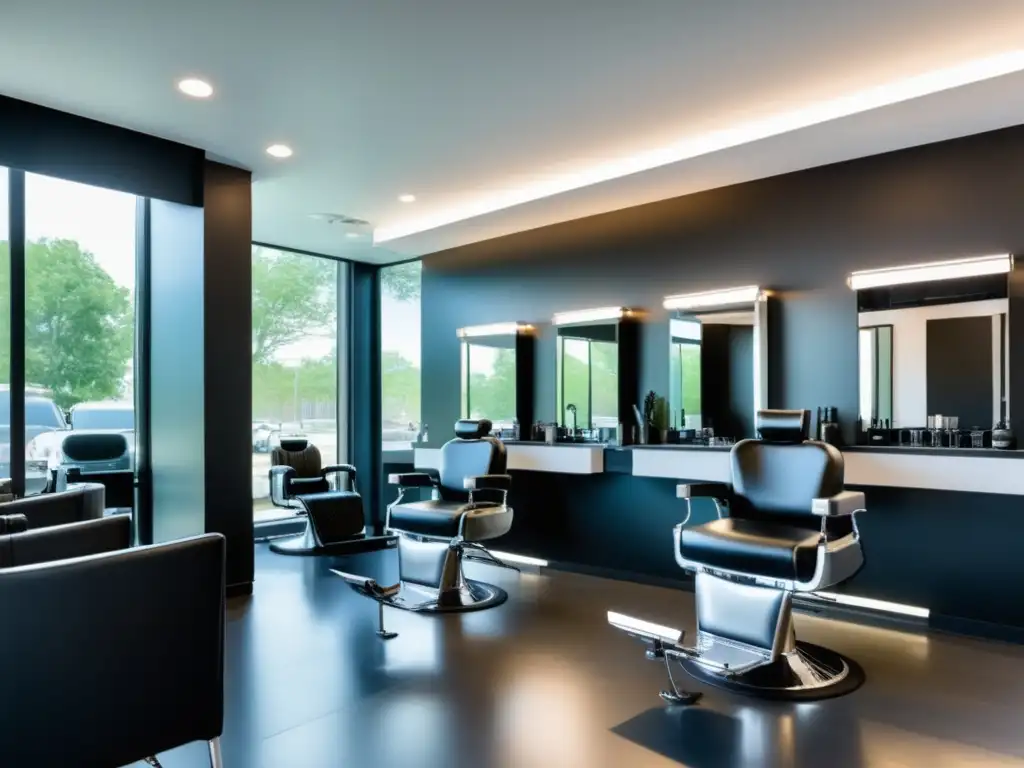 Salón de grooming moderno con diseño minimalista, sutilmente geométrico