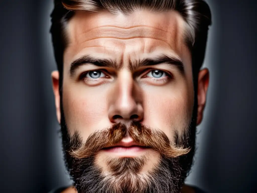 Hombre con barba perfectamente cuidada y piel sin irritaciones, técnicas y productos para una apariencia masculina saludable