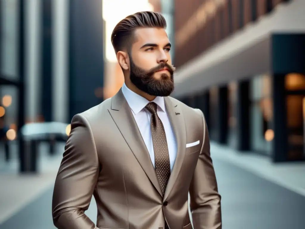 Joven elegante con traje slimfit, camisa blanca y corbata a cuadros representa tendencias moda masculina estilo creativos digitales