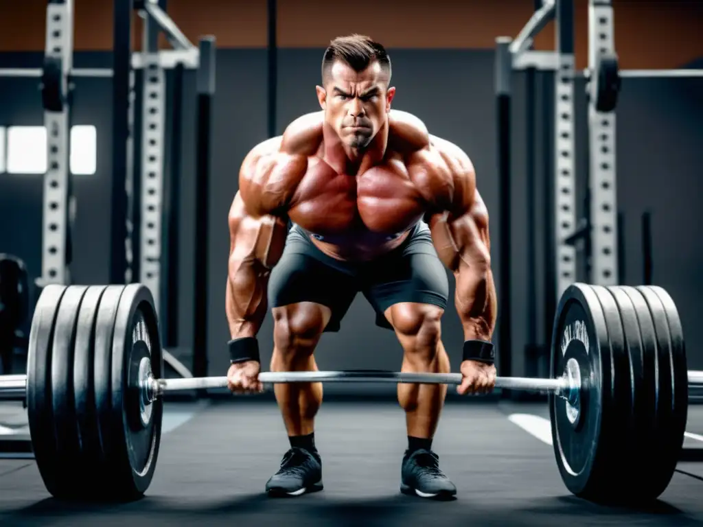 Hombre musculoso realizando un levantamiento perfecto en un gimnasio moderno - Beneficios del entrenamiento de resistencia para hombres