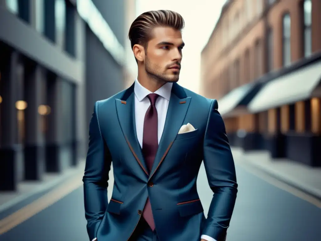 Modelo masculino en traje elegante: Tendencias moda masculina cómoda elegante