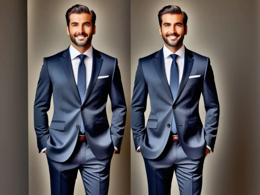 Consejos para mejorar apariencia masculina en reuniones sociales, hombre seguro y profesional en traje elegante sonriendo