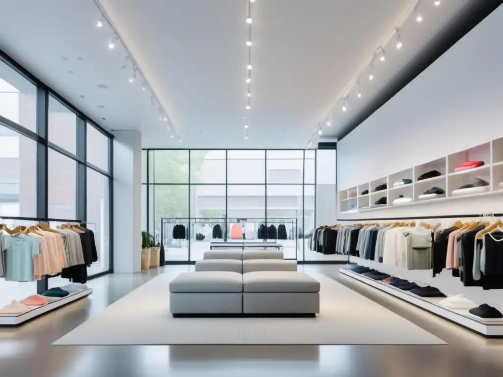 Interior moderno y detallado de tienda de activewear en 8k