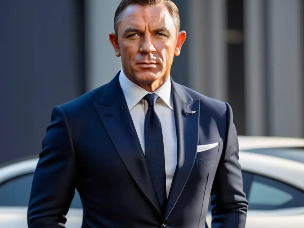 James Bond en traje elegante y sofisticado, tendencias moda masculina películas espías