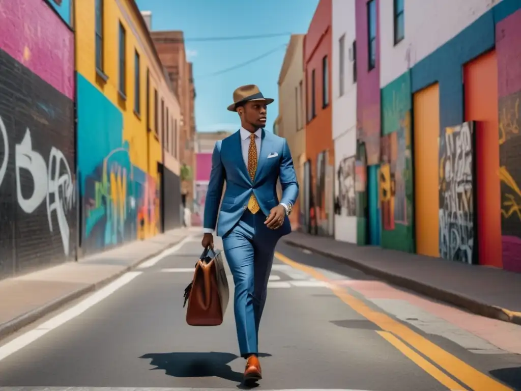 Estilo masculino urbano, moda calle: joven elegante caminando por una bulliciosa calle urbana