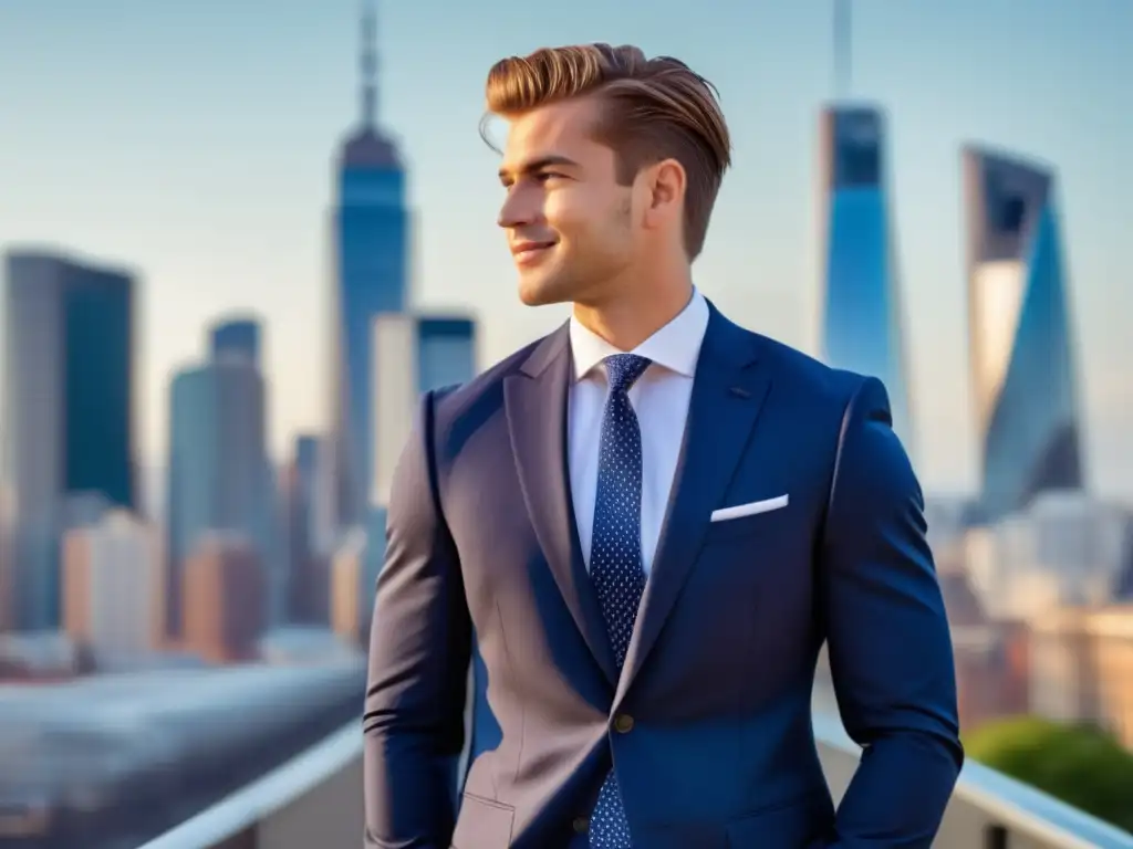 Joven elegante y seguro en la ciudad - Moda masculina y autoconocimiento