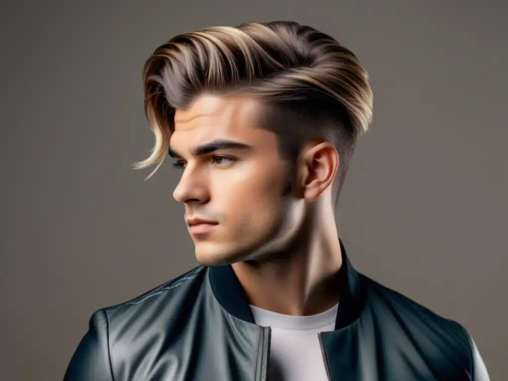 Hombre confiado con cabello fino y peinado moderno que añade volumen