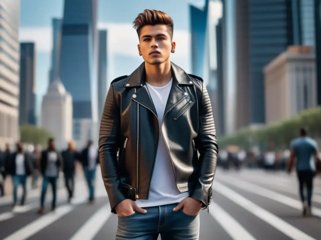 Joven con estilo urbano en ciudad moderna - Consejos de estilo urbano masculino juvenil