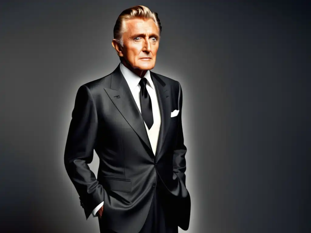 Imagen de Kirk Douglas con estilo masculino clásico