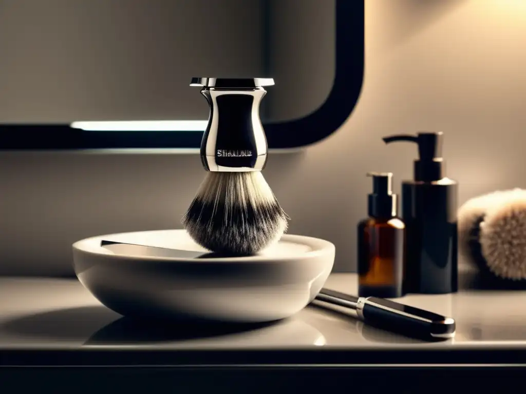 Cuida tu navaja de afeitar con estilo en un elegante baño minimalista