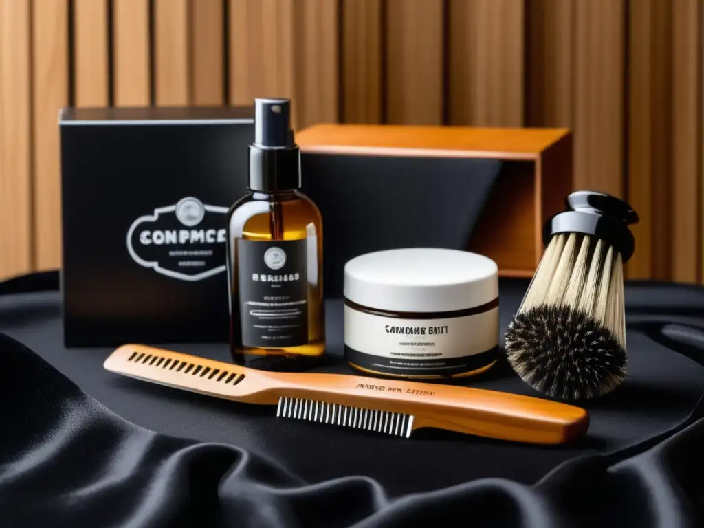 Kit de aseo para hombres viajeros con productos de alta calidad y diseño moderno: Aceite para barba hidratante y bálsamo para barba y bigote