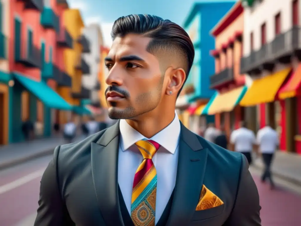 Hombre latino con estilo en la moda masculina de Latinoamérica (Tendencias moda masculina Latinoamérica)