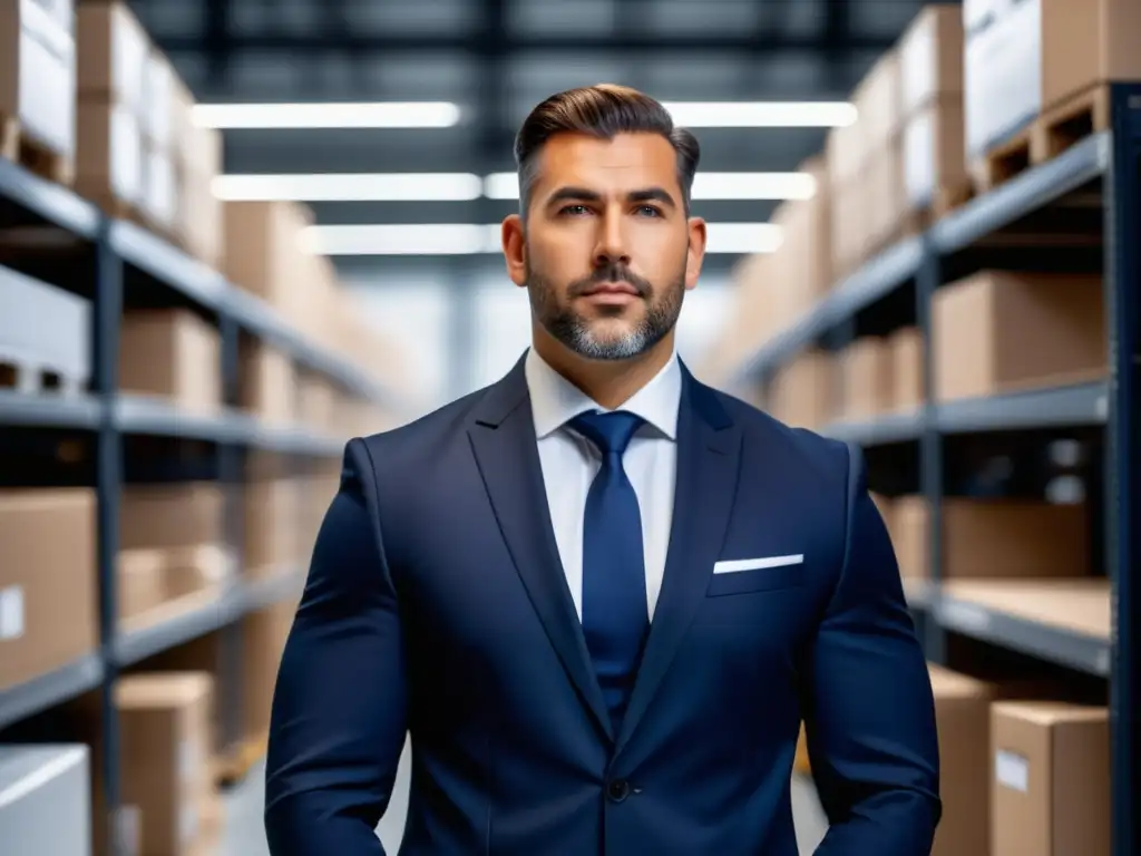 Consejos de moda para técnicos de logística: hombre elegante en almacén moderno