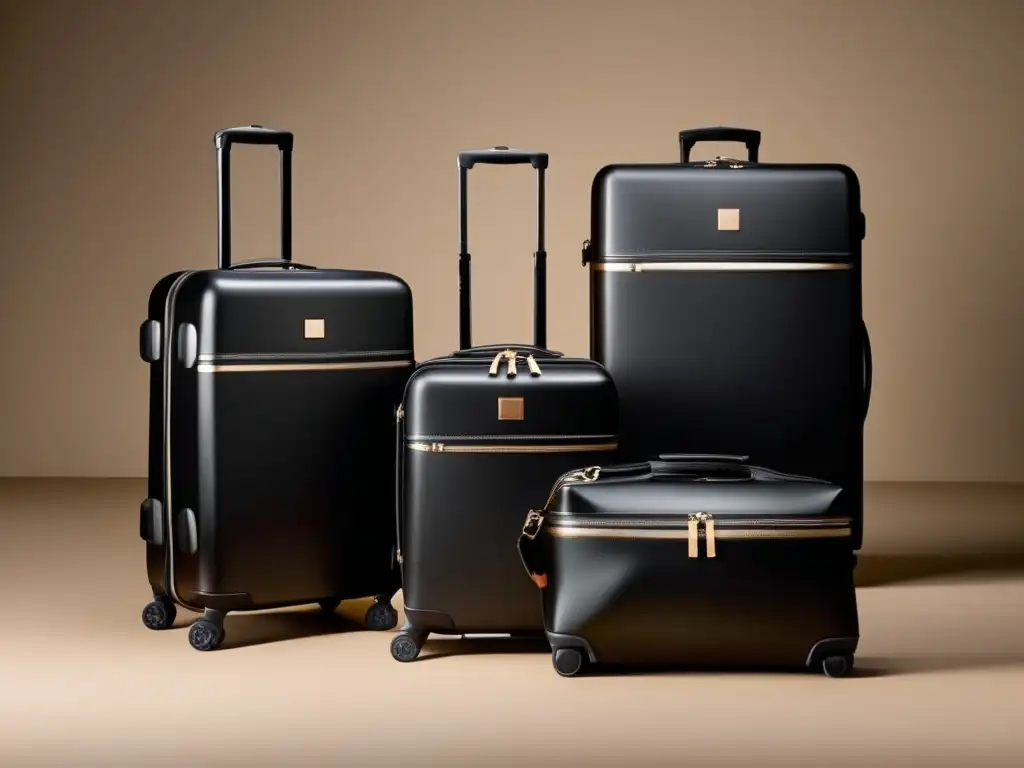 Conjunto de equipaje personalizado y moderno Consejos para personalizar equipaje masculino: Lujoso juego de maletas personalizadas con detalles únicos, diseño moderno y acabado negro mate