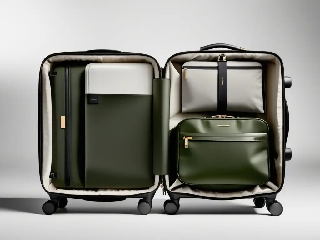 Suite minimalista en tonos neutrales, perfecta para viajeros: Tendencia equipaje minimalista viajeros