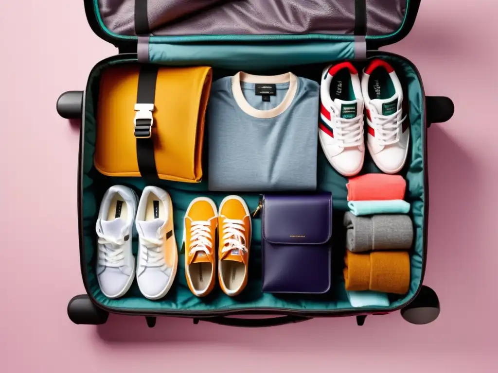 Maleta organizada con múltiples compartimentos Tips para empacar maleta eficientemente: organización y distribución de objetos en capas y compartimentos