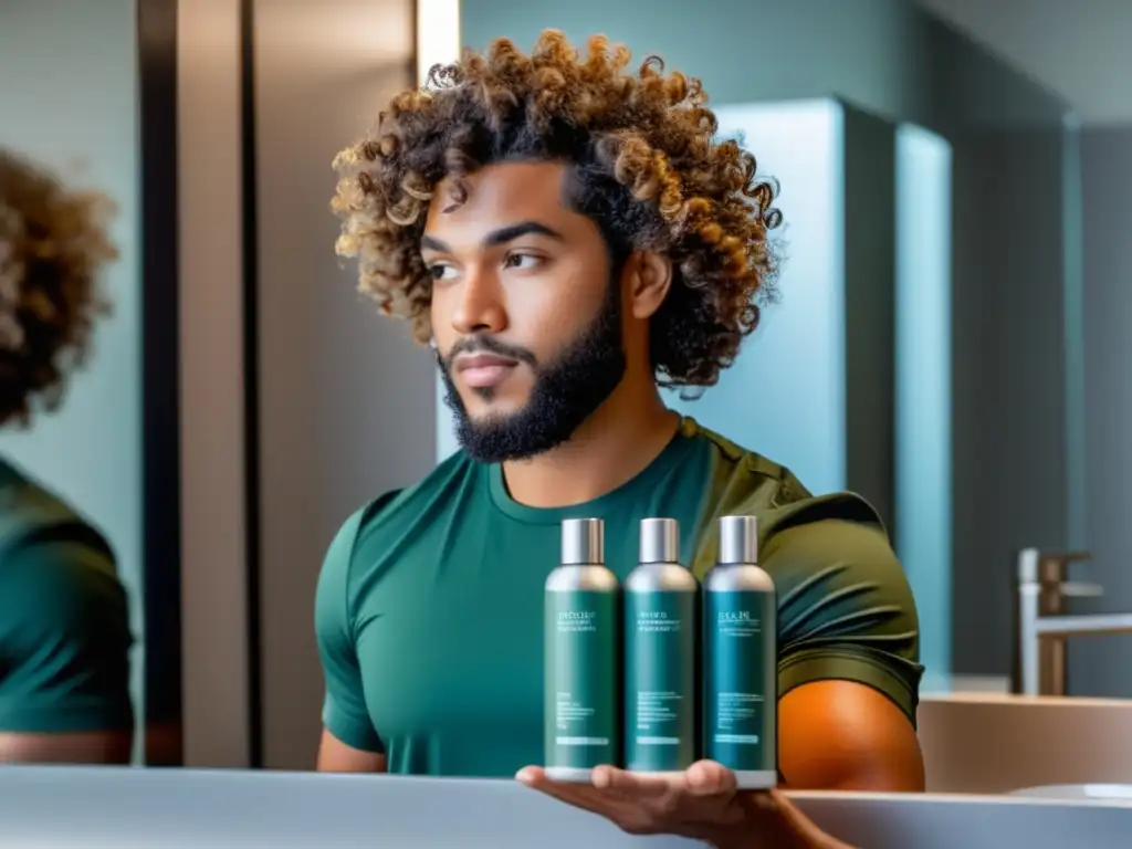 Un hombre con cabello rizado, mostrando sus rizos definidos y voluminosos