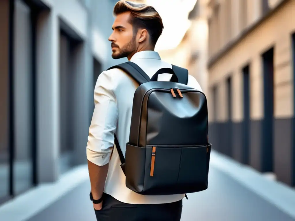 Mochila para hombres: Confort y estilo en una imagen dinámica de una mochila moderna y elegante