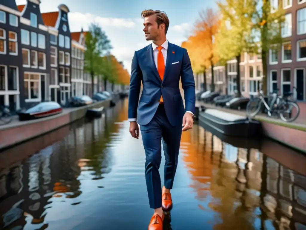 Moda masculina Países Bajos: Hombre elegante en Amsterdam