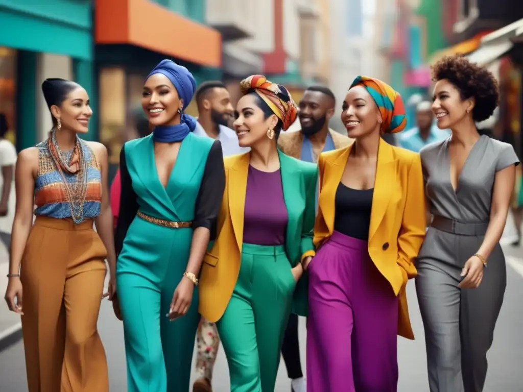 Moda inclusiva: diversidad y estilo en una vibrante imagen de una bulliciosa calle de la ciudad