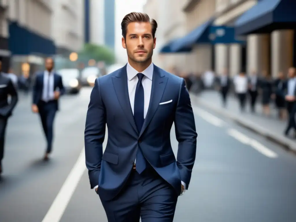 Hombre elegante en la ciudad, moda masculina para superar presión social