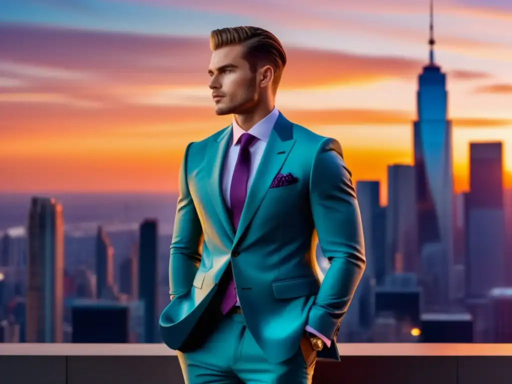 Consejos fotografia moda masculina: elegante modelo de moda masculina en ciudad moderna