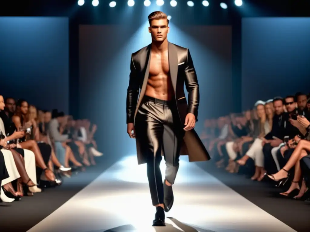 Fotografía de moda masculina: modelo elegante caminando en pasarela