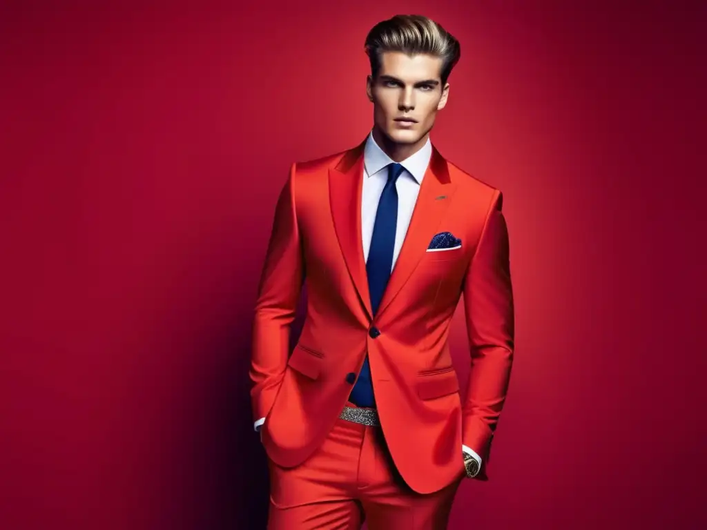 Fotografía de moda masculina vibrante con colores impactantes