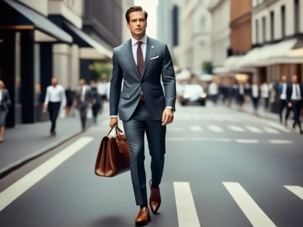 Hombre elegante caminando con estilo en la ciudad - Beneficios del estilo masculino en la vida