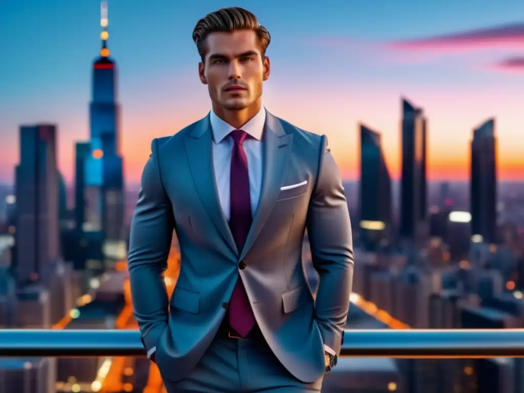 Hombre elegante en ciudad nocturna, moda masculina - Cómo identificar publicidad engañosa moda masculina