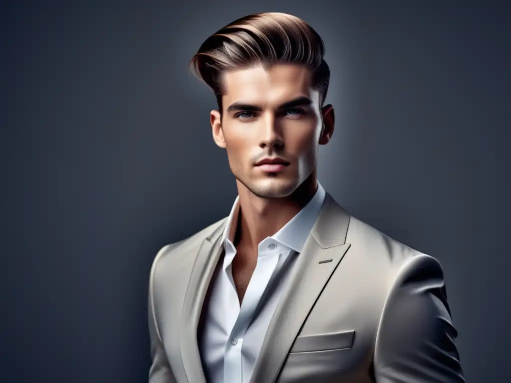 Alisado cabello masculino productos verdad: modelo con estilo, cabello perfectamente alisado, look moderno y elegante