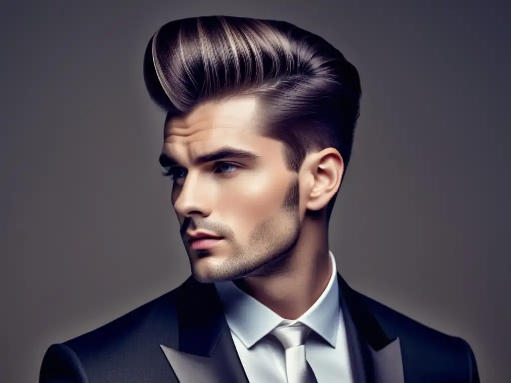 Corte de pelo masculino moderno con quiff elegante