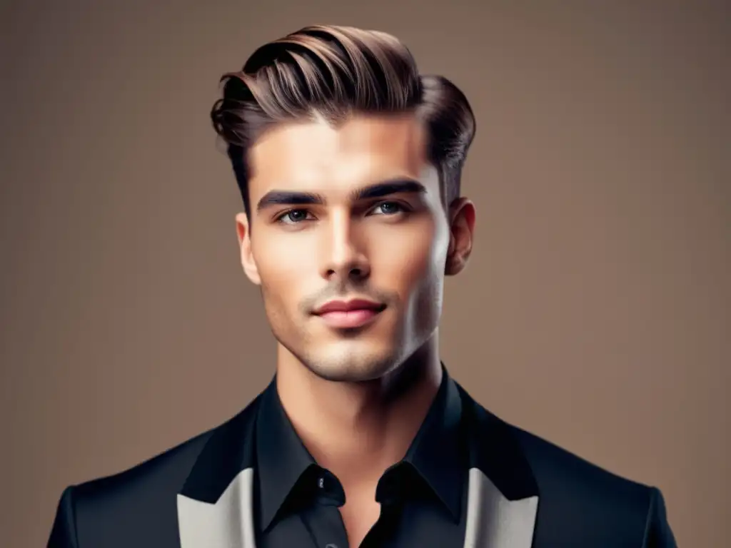 Cortes de pelo hombres rostro corazón, modelo masculino con peinado perfecto y expresión segura