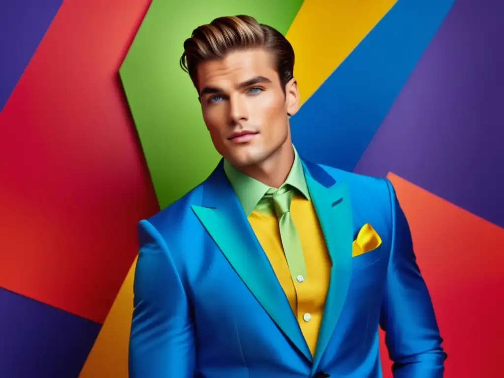 Foto Moda Masculina Vibrante con Colores Impactantes