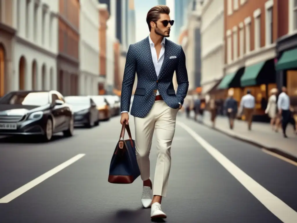 Posicionamiento en moda masculina efectivo: modelo elegante en la ciudad