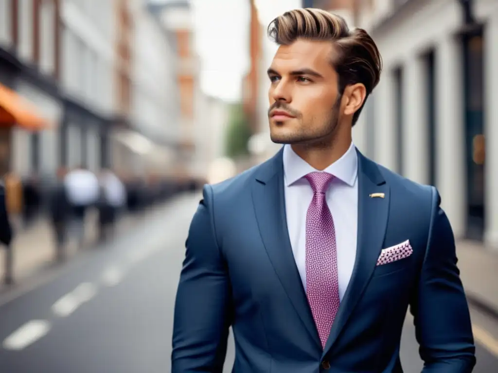 Hombre elegante en la ciudad, moda masculina global (+107 caracteres)