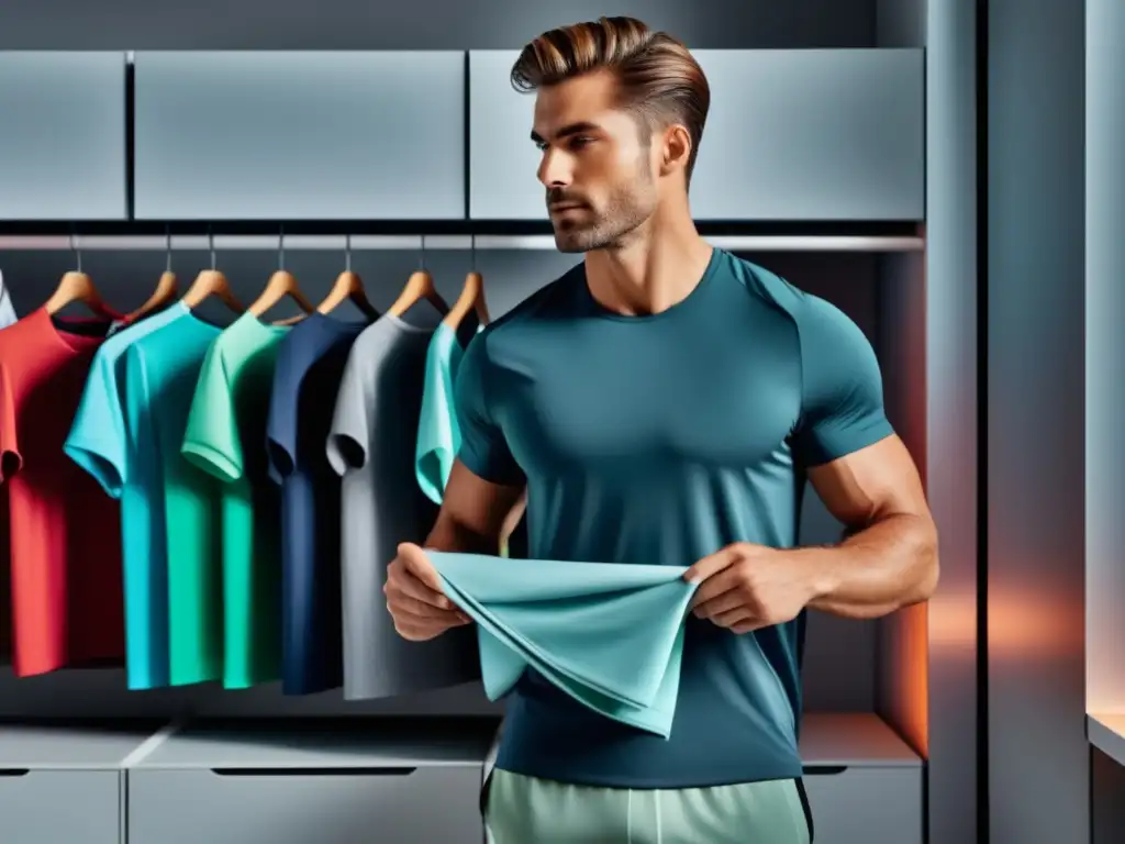 Activewear masculino para el confort y estilo, modelo con guardarropa moderno y prendas vibrantes