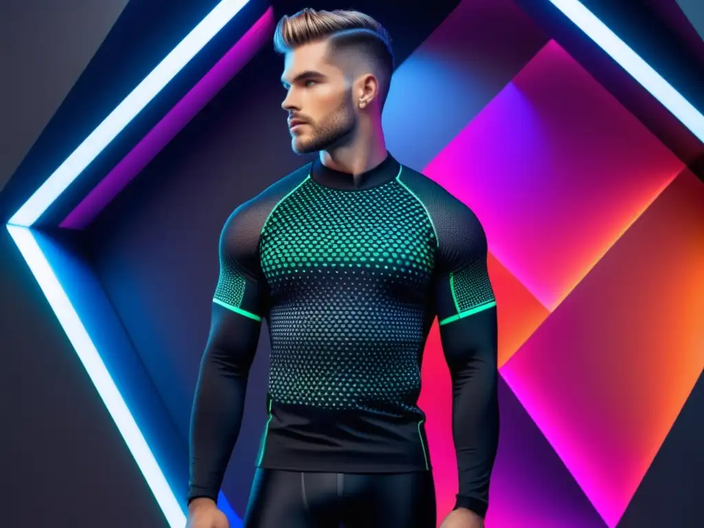 Modelo masculino con atuendo activewear contemporáneo: Tendencias moda masculina Activewear contemporánea