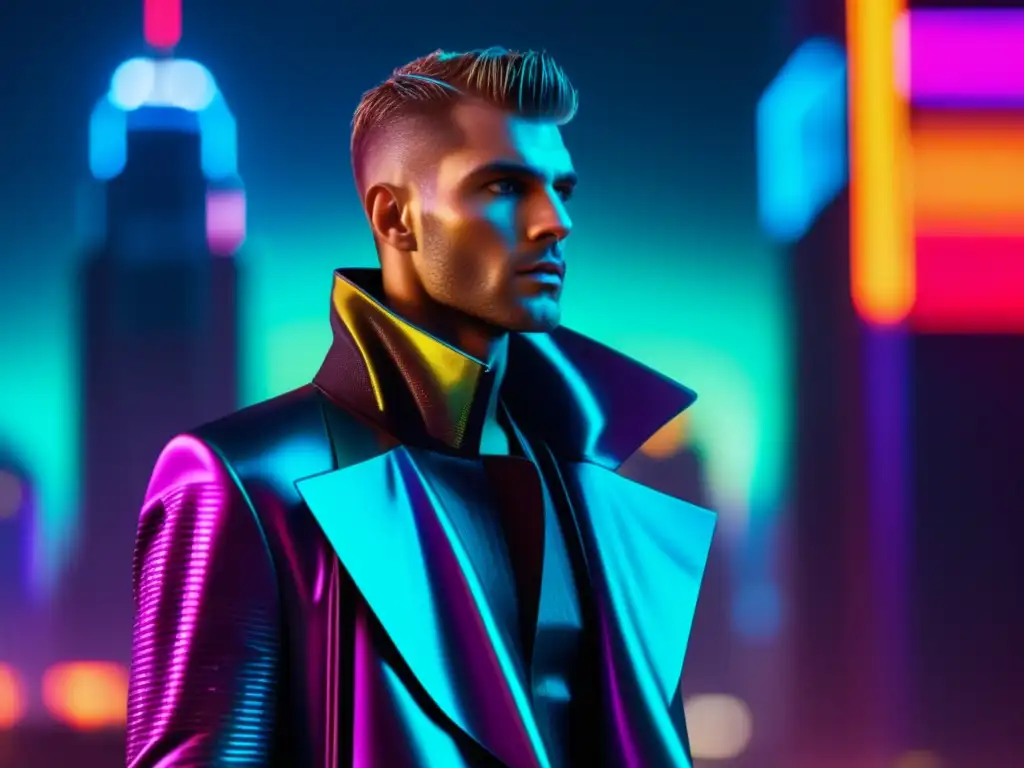 Tendencias moda masculina cultura pop - Modelo masculino con atuendo futurista inspirado en 