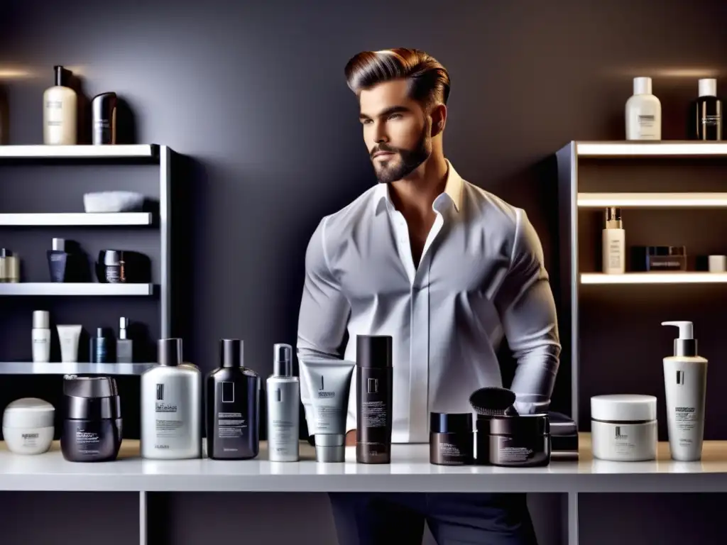 Hombre modelo de belleza masculina construyendo marca personal