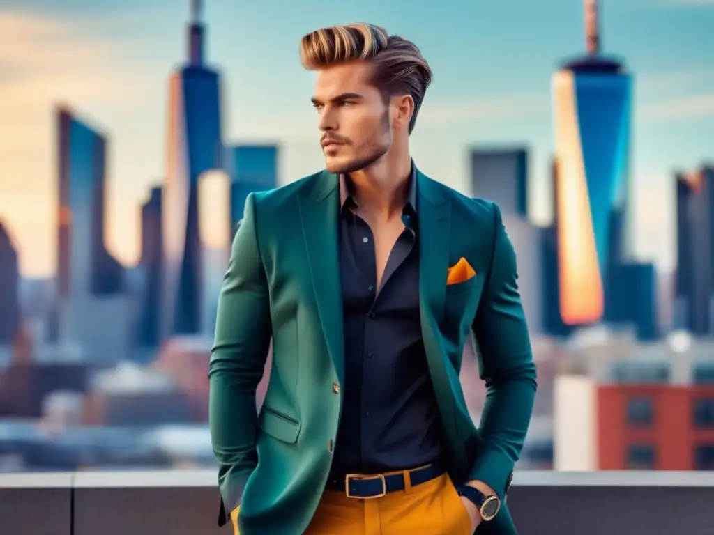 Fotografía estilo moda masculina: modelo elegante en la ciudad