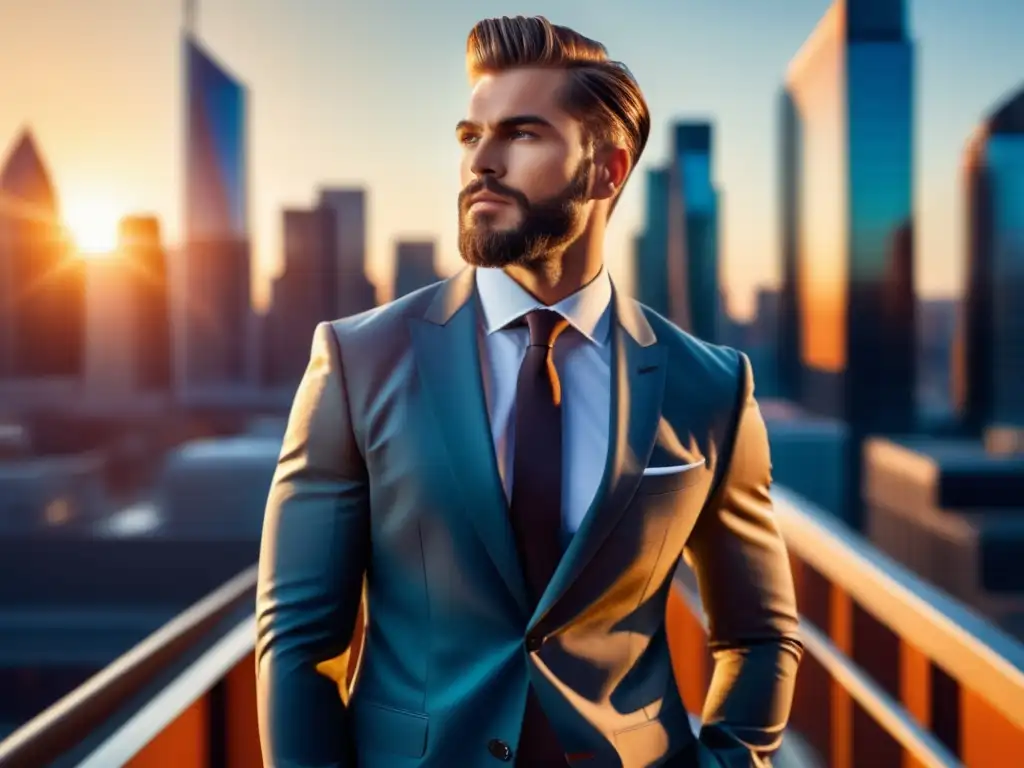 Fotografiar estilo masculino esencial: modelo masculino elegante en ambiente urbano vibrante