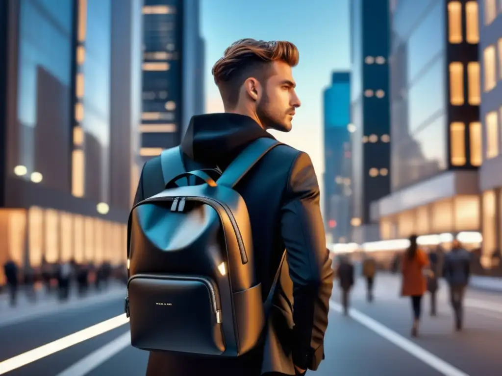 Mochila urbana negra para hombre, seleccionar idealmente