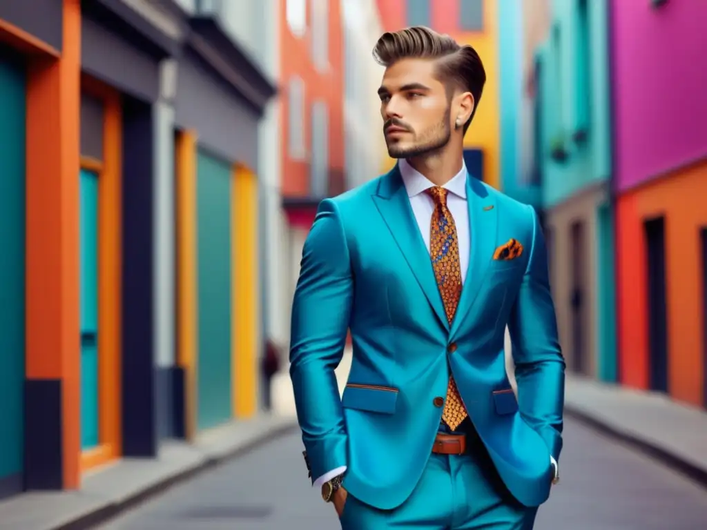 Modelo masculino en traje de moda con estilo urbano - Tendencias moda masculina identidad