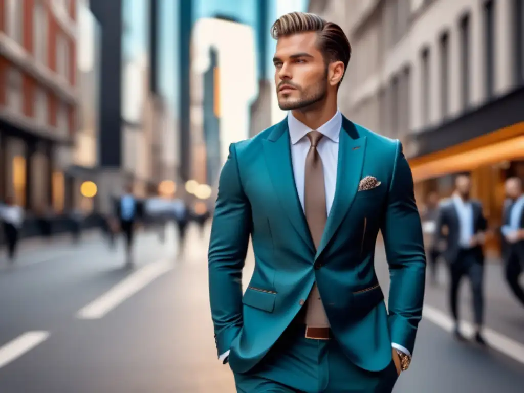 Modelo masculino moderno y elegante destaca la importancia de la salud en la moda (110 caracteres)