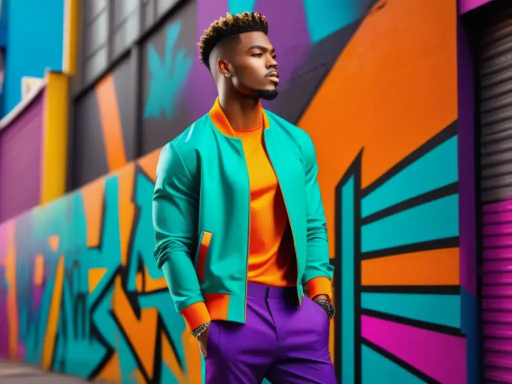 Fotografía de moda masculina vibrante con colores impactantes