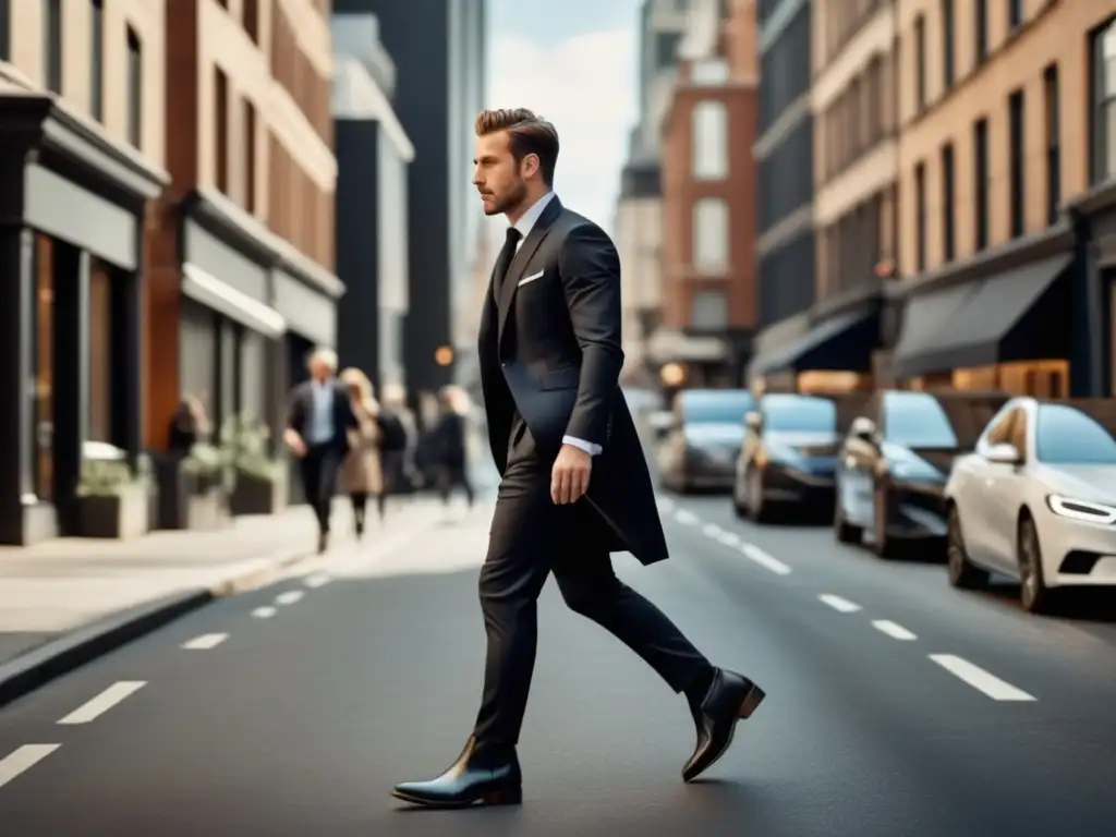 Hombre elegante con traje y botas Chelsea negras, exuda confianza en la ciudad - Botas Chelsea para hombres: Guía de estilo