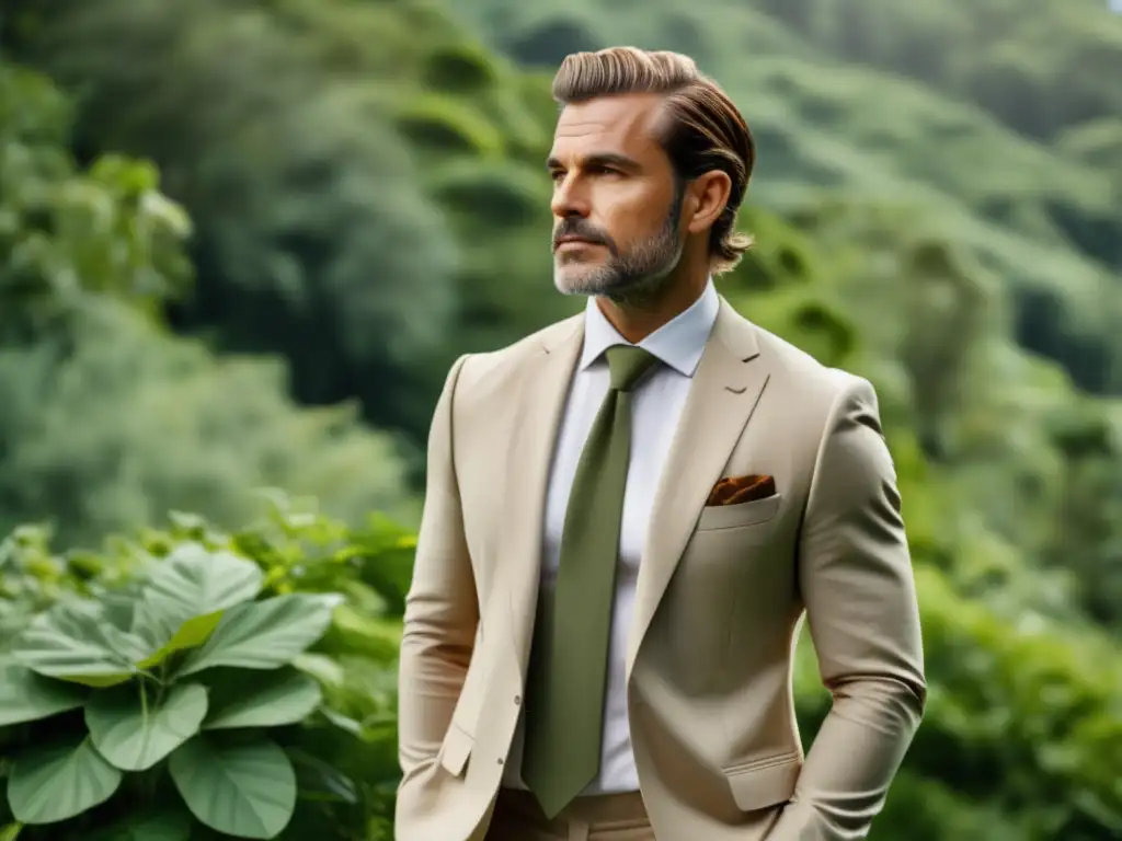 Hombre moderno en moda sostenible, muestra beneficios de la moda sostenible para hombres