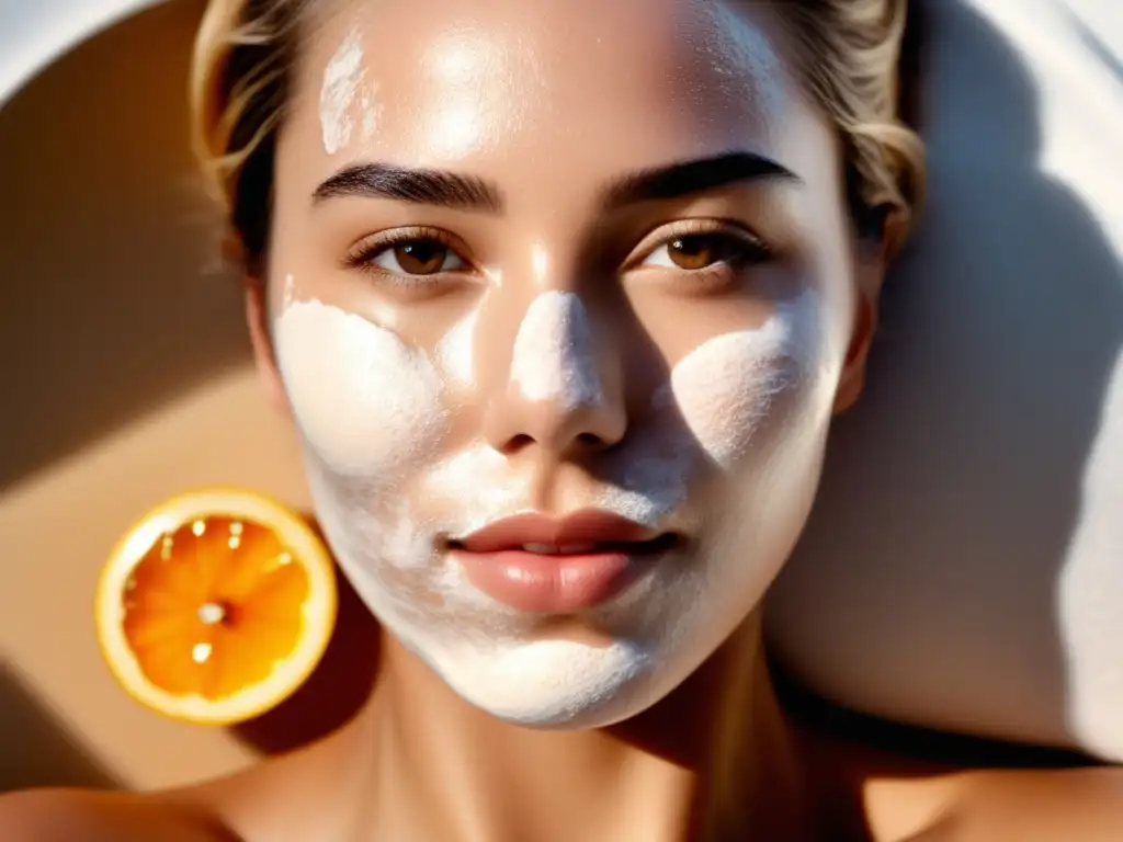 Mujer aplicando mascarilla casera para eliminar manchas en la piel